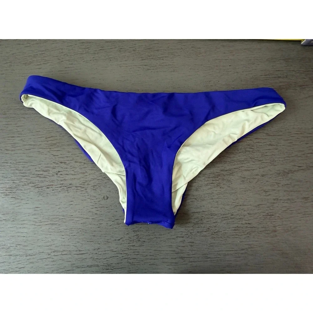 L*Space Bitsy Cut Bikini Bottom Cobalt Blue Ruched Cheeky XS NWOT